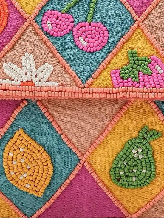 Coral beaded Patchwork Shoulder Bag - Picture 5 of 13